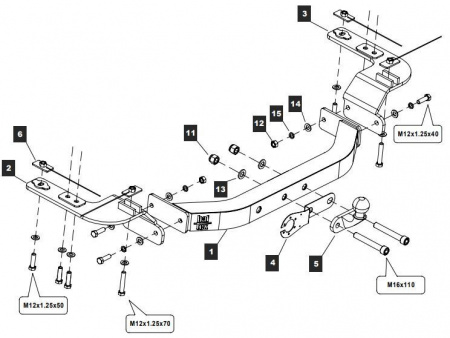 Фаркоп, Y20EL, для LEXUS LX 570, 08-, шар F оцинкованный,75/1800, с нерж. накладкой, искл. компл-ию  "Sport Design" крюк в балке Балтекс от магазина ФаркопРос